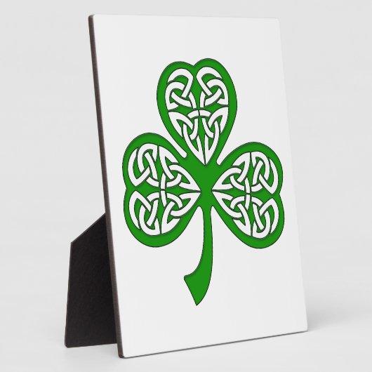 Beveled Celtic Knot Shamrock Fotoplaat (Zijkant)