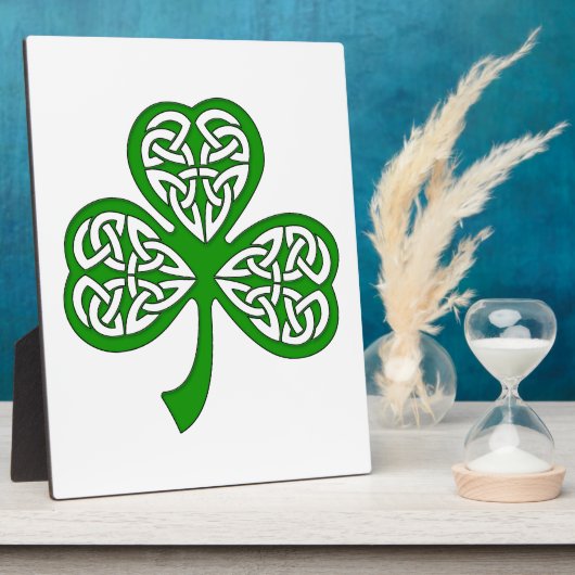 Beveled Celtic Knot Shamrock Fotoplaat (Zijkant)