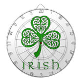 Beveled Celtic Knot Shamrock over Irish text Dartbord (Voorkant)