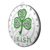 Beveled Celtic Knot Shamrock over Irish text Dartbord (Voorkant Rechts)
