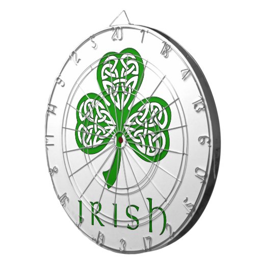 Beveled Celtic Knot Shamrock over Irish text Dartbord (Voorkant Rechts)