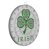 Beveled Celtic Knot Shamrock over Irish text Dartbord (Voorkant Links)
