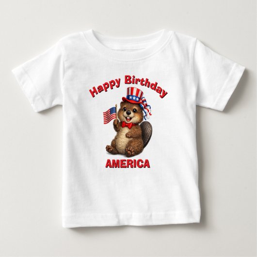 Bever (5t) Patriottisch Kinder T-Shirt (Voorkant)