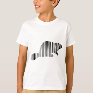 BEVER BAR CODE Dier Barcode Patroon Ontwerp T-shirt