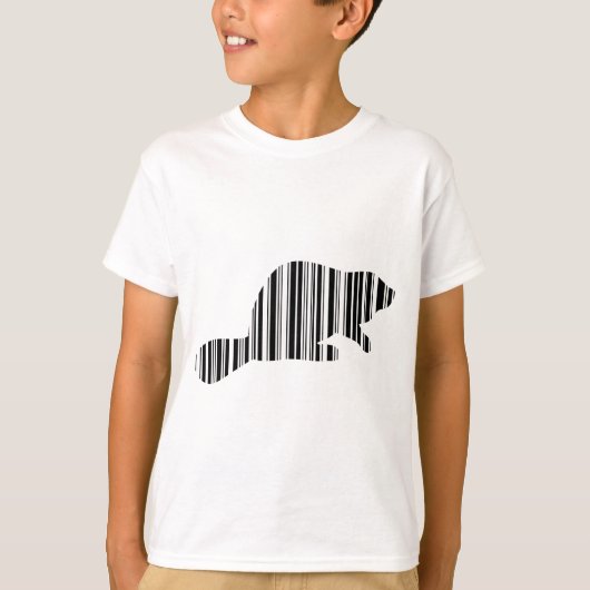 BEVER BAR CODE Dier Barcode Patroon Ontwerp T-shirt (Voorkant)