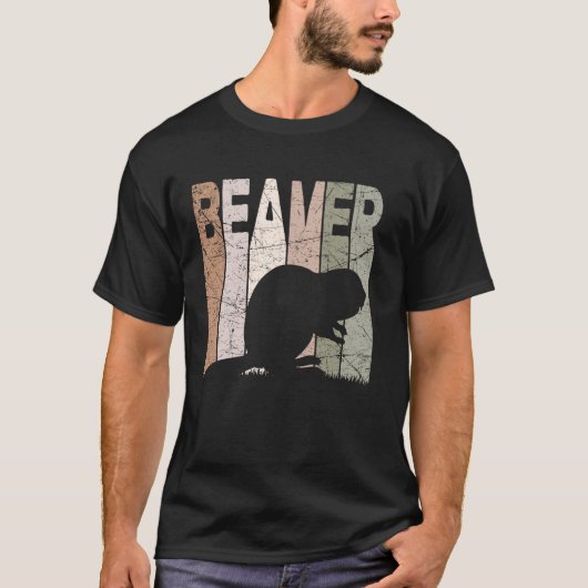 Bever  Beaver Lover Retro Beaver Knaagdier T-shirt (Voorkant)