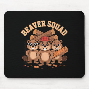Bever brigade zonnebril houthakker bos groep muismat