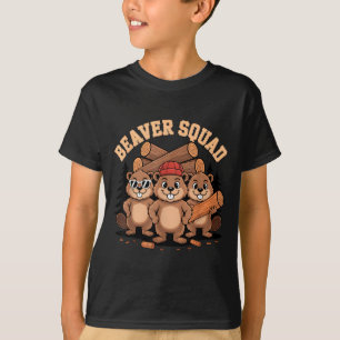 Bever brigade zonnebril houthakker bos groep t-shirt