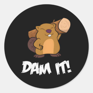 Bever Dam IT Knaagdier Bever Dam Ronde Sticker