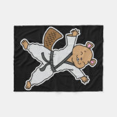 Bever doet karate fleece deken (Voorkant (Horizontaal))