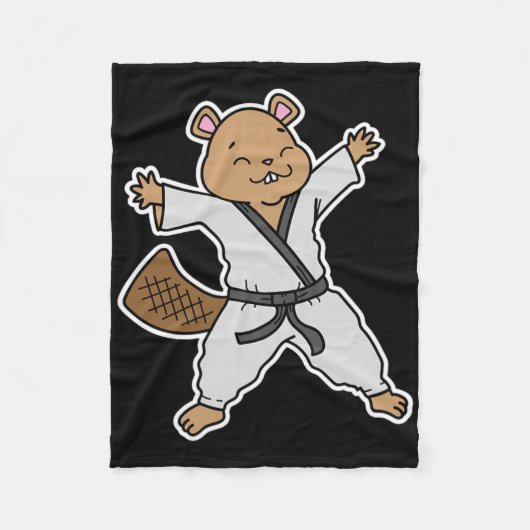 Bever doet karate fleece deken (Voorkant)