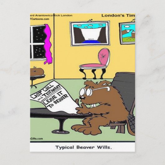 Bever Leven Testamenten Rick Londen Grappig Briefkaart (Voorkant)