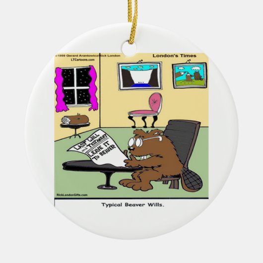 Bever Leven Testamenten Rick Londen Grappig Keramisch Ornament (Voorkant)