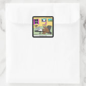 Bever Leven Testamenten Rick Londen Grappig Vierkante Sticker (Tas)