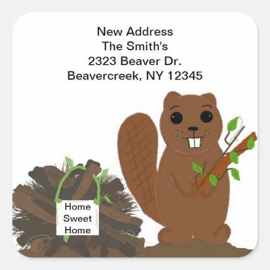 Bever met Dam Nieuw Adres Stickers (Voorkant)