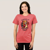 Bever met een esdoornblad en ellebogen omhoog Cana Tri-Blend Shirt (Voorkant volledig)