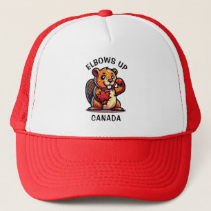 Bever met een esdoornblad en ellebogen omhoog Cana Trucker Pet