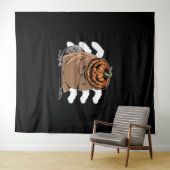 Bever met een pompoenhoofd - Halloween Bever Wandkleed (In Situ (horizontaal))