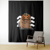 Bever met een pompoenhoofd - Halloween Bever Wandkleed (In situ)