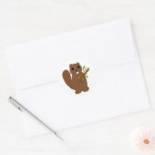 Bever met Takken Ronde Sticker (Envelop)