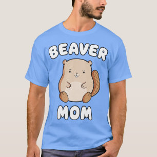 Bever Moeder Schattige Kawaii tekening T-shirt
