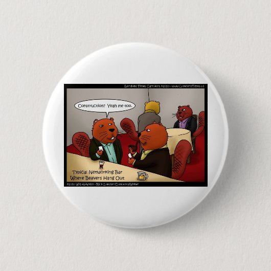Bever Netwerken Grappige Cadeaus T-shirts & Kaarte Ronde Button 5,7 Cm (Voorkant)
