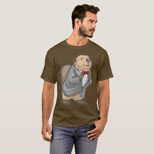 Bever pak trouwpak t-shirt (Voorkant volledig)
