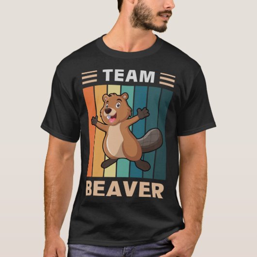 Bever Retro Bever Leuke knaagdieren River Tea T-shirt (Voorkant)