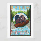 Bever & Rivier - Salem, Oregon Briefkaart (Voorkant)