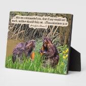  Bever Schrift Plaque 2Thessalonicenzen 3:10 Fotoplaat (Zijkant)