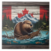 Bever van Mountain, Canadese vlag Tegeltje (Voorkant)