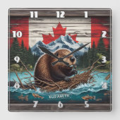 Bever van Mountain, Canadese vlag Vierkante Klok (Voorkant)