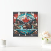 Bever van Tree, Canadian Pride Vierkante Klok (Huis)