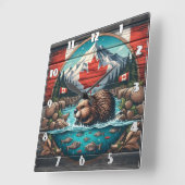 Bever van Tree, Canadian Pride Vierkante Klok (Hoek)