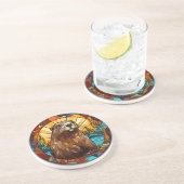 Bever van zoet Glas in lood Zandsteen Onderzetter (Zijkant)