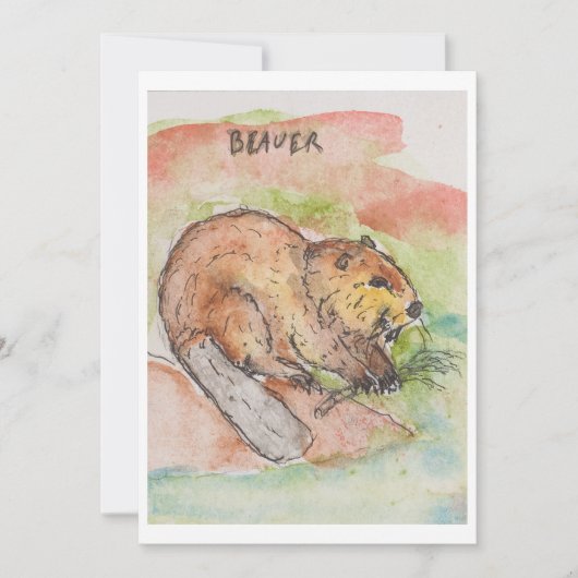 Bever Verjaardagskaart Feestdagenkaart (Voorkant)