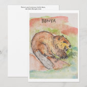 Bever Verjaardagskaart Feestdagenkaart (Voorkant / Achterkant)
