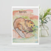 Bever Verjaardagskaart Feestdagenkaart (Staand voorkant)