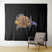 Bever verkleed als heks - Halloween Beaver Wandkleed (In Situ (horizontaal))