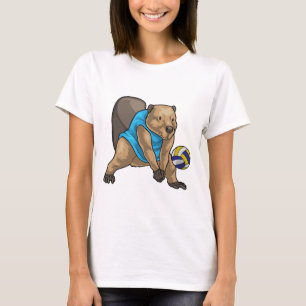 Bever Volleybal speler Volleybal T-shirt