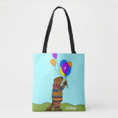 Bever w ballonnen, Schattigee Kinderen gepersonali Tote Bag (Voorkant)
