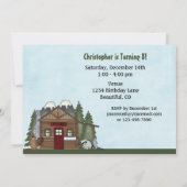 Bever, wasbeer en berghut verjaardagsuitnodiging kaart (Achterkant)