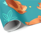 Bever Waterverf Kleurrijke Gepersonaliseerde Patro Cadeaupapier (Rol Hoek)