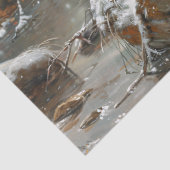 Bever Winter Landschap Schilderen Decoupage Tissuepapier (Detail)