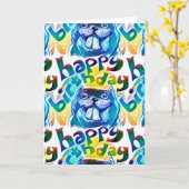 bever zeggen gelukkige verjaardag kaart (Gele Bloem)