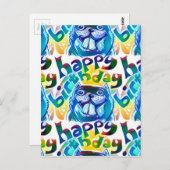 bever zegt gelukkig te zijn briefkaart (Voorkant / Achterkant)