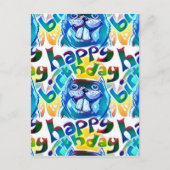 bever zegt gelukkig te zijn briefkaart (Voorkant)