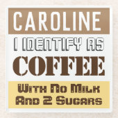 Beverage Instructies met naam Glazen Onderzetter (Voorkant)