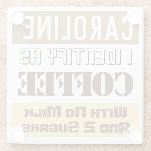 Beverage Instructies met naam Glazen Onderzetter (Achterkant)