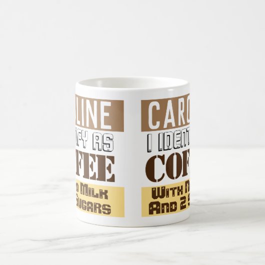 Beverage Instructies met naam Koffiemok (Center)